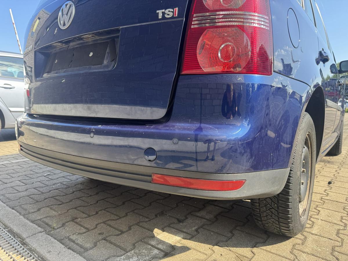 VW Touran 1T original Stossf&auml;nger Sto&szlig;stange hinten LD5Q Shadow Blue Metallic Facelift ab 11/2006 Bj.2009